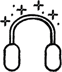 Aufkleber - Earmuffs clothes vector icon in grunge style