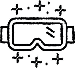 Aufkleber - Glasses winter vector icon in grunge style