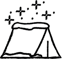 Aufkleber - Tent in snow vector icon in grunge style