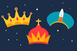 flat design reyes magos crowns illustration vector design