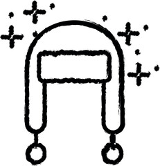 Poster - Hat clothes vector icon in grunge style