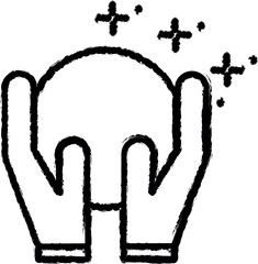 Poster - Hands snowball vector icon in grunge style