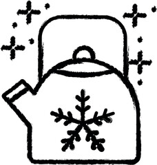 Poster - Kettle snowflake vector icon in grunge style