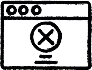 Aufkleber - Browser, web site, check mark, prohibit vector icon in grunge style
