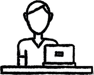 Aufkleber - Workplace, working man vector icon in grunge style