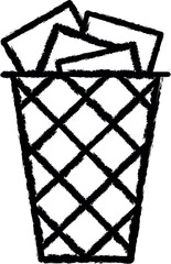 Poster - Workplace, bin vector icon in grunge style