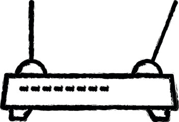 Aufkleber - Workplace, router vector icon in grunge style