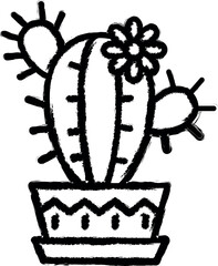 Poster - Workplace, cactus vector icon in grunge style