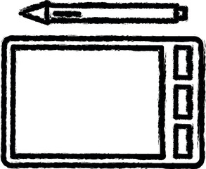 Aufkleber - Workplace, graphic tablet vector icon in grunge style