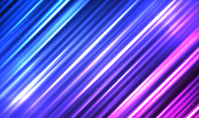 Fototapete - Abstract futuristic neon light technology background. Dynamic motion light trails with motion blur effect. High speed movement pattern for banner or poster design background idea. Tech Vector EPS10.