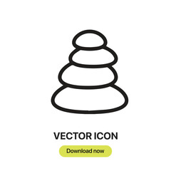 Leinwandbilder - Stones icon vector. Linear-style sign for mobile concept and web design. Stones symbol illustration. Pixel vector graphics - Vector.	