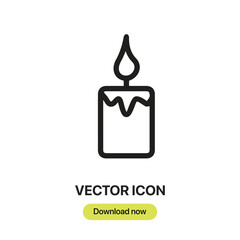 Poster - Candle icon vector. Linear-style sign for mobile concept and web design. Candle symbol illustration. Pixel vector graphics - Vector.	