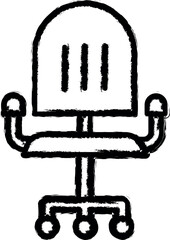 Aufkleber - Workplace, chair vector icon in grunge style