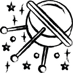 Aufkleber - Ufo flaying saucer vector icon in grunge style