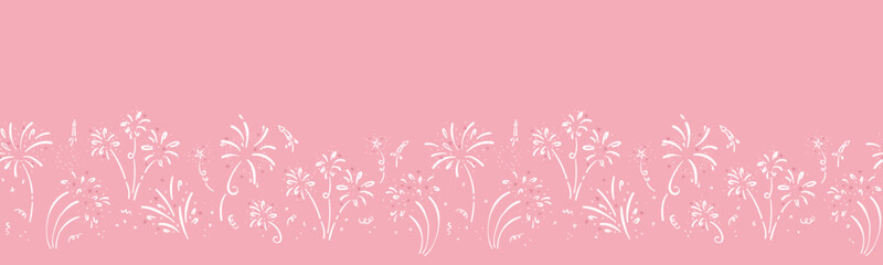 Wall Mural - Fun hand drawn doodle fireworks, seamless pattern, great for textiles, wrapping, banner, wallpapers - vector design