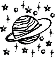 Aufkleber - planet vector icon in grunge style