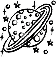 Aufkleber - planet vector icon in grunge style