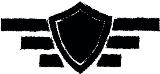 Aufkleber - medal shield vector icon in grunge style