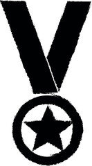 Aufkleber - star medal vector icon in grunge style