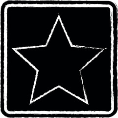 Poster - star in a square vector icon in grunge style
