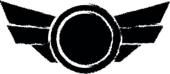 Aufkleber - circle with wings vector icon in grunge style
