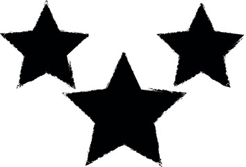 Aufkleber - three stars vector icon in grunge style