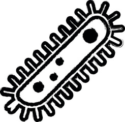 Poster - microbe vector icon in grunge style