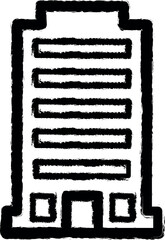 Aufkleber - residential building vector icon in grunge style