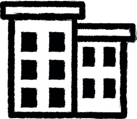 Aufkleber - residential building vector icon in grunge style