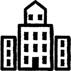 Aufkleber - office building vector icon in grunge style