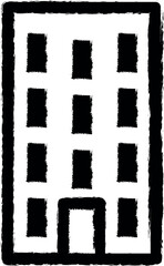 Aufkleber - residential building vector icon in grunge style