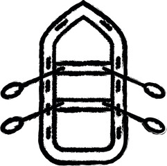 Aufkleber - inflatable boat vector icon in grunge style