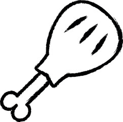 Poster - chicken leg vector icon in grunge style