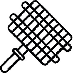 Aufkleber - a grid for a barbecue vector icon in grunge style