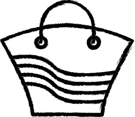Poster - Beach bag vector icon in grunge style