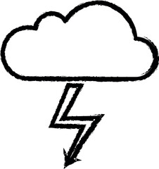 Poster - storm cloud vector icon in grunge style