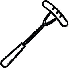 Poster - sausage on the fork vector icon in grunge style