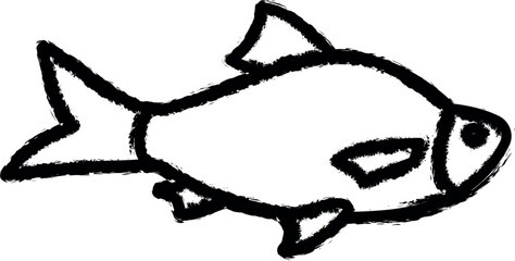 Aufkleber - a fish vector icon in grunge style