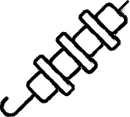 Poster - skewer vector icon in grunge style
