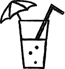 Poster - tropical cocktail vector icon in grunge style