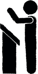 Aufkleber - a speech from the rostrum vector icon in grunge style