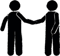 Aufkleber - handshake vector icon in grunge style
