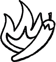 Poster - hot peppers vector icon in grunge style