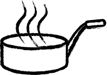 Aufkleber - hot frying pan vector icon in grunge style