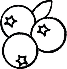 Aufkleber - blueberries outline vector icon in grunge style