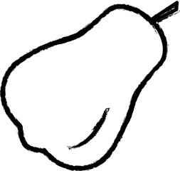 Aufkleber - pear outline vector icon in grunge style