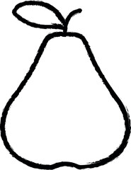 Aufkleber - pear outline vector icon in grunge style