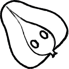 Aufkleber - papaya outline vector icon in grunge style