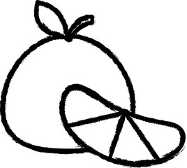 Aufkleber - mandarin outline vector icon in grunge style