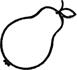 Aufkleber - pear outline vector icon in grunge style